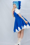 blouse blue_hair cirno cosplay hairbow jumper lenfried socks touhou rating:Safe score:2 user:nil!