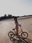 beach bicycle bikini hello_project_digital_books_55 side-tie_bikini suzuki_airi swimsuit rating:Safe score:0 user:nil!