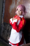 apron bowtie cosplay lisbeth_(sao) maid maid_uniform pink_hair rei_(v) sword_art_online rating:Safe score:0 user:pixymisa