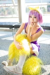 cheerleader cosplay dress hairbow hiiragi_tsukasa lucky_star mimi pom_poms purple_hair socks rating:Safe score:0 user:nil!