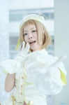 beret blonde_hair blouse cosplay gloves kira_tsubasa love_live!_school_idol_project miniskirt sekka skirt rating:Safe score:0 user:nil!