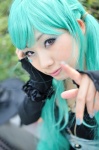 aqua_hair cosplay detached_sleeves dress hatsune_miku tagme_song tenko twintails vocaloid rating:Safe score:0 user:nil!