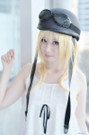 azami bakemonogatari blonde_hair cosplay dress goggles helmet nisemonogatari oshino_shinobu rating:Safe score:1 user:nil!