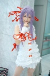 al_azif cosplay demonbane dress hair_ribbons pantyhose purple_hair yosugara_touru rating:Safe score:1 user:nil!