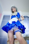 apron cosplay dress garter hairband izayoi_sakuya knives maid maid_uniform maropapi silver_hair touhou twin_braids rating:Safe score:1 user:nil!