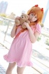 cosplay dress himezaki_reika neon_genesis_evangelion orange_hair pantyhose soryu_asuka_langley stuffed_animal teddy_bear twintails rating:Safe score:0 user:nil!