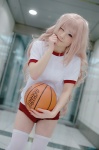 basketball blonde_hair cosplay ema gym_shorts gym_uniform hakamada_hinata ro-kyu-bu! thighhighs zettai_ryouiki rating:Safe score:1 user:pixymisa