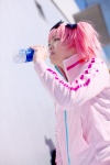 akatya_satoru cosplay hairbows hibari_(senran_kagura) pink_eyes pink_hair senran_kagura track_jacket twintails rating:Safe score:0 user:pixymisa