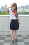 cosplay ichigo_100 kitaoji_satsuki pleated_skirt ponytail sailor_uniform school_uniform skirt yuuka rating:Safe score:1 user:nil!
