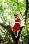 blouse cosplay detached_sleeves hairbow hakurei_reimu matsunaga_ayaka miko skirt socks touhou rating:Safe score:0 user:nil!