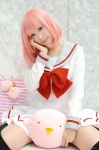 berry_berry cosplay dress pantyhose pink_hair sailor_uniform school_uniform thighhighs tsugihagi_mishin yukinohara_kurumi zettai_ryouiki rating:Safe score:0 user:nil!