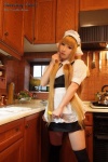 apron black_legwear blonde_hair blouse chii_(chobits) chobits cosplay hairband jumper maid maid_uniform momoiro_merankori saku thighhighs zettai_ryouiki rating:Safe score:1 user:nil!