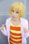 agemaki_wako blonde_hair cosplay hinata hoodie star_driver striped tshirt rating:Safe score:0 user:nil!