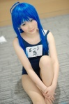 ahoge blue_hair braid cosplay izumi_konata kinuka lucky_star pantyhose school_swimsuit swimsuit rating:Safe score:1 user:nil!