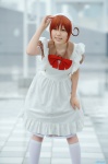 ahoge apron axis_powers_hetalia cosplay dress headband kneesocks maid maid_uniform minatsuki_naru red_hair southern_italy_(hetalia) rating:Safe score:0 user:nil!