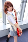blouse cosplay guitar hirasawa_yui k-on! natsuki_(iii) pleated_skirt school_uniform skirt socks sweater_vest rating:Safe score:3 user:nil!