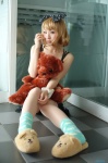 blonde_hair chemise cosplay hairbow lingerie original raiko socks stuffed_animal teddy_bear rating:Safe score:0 user:nil!
