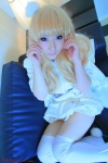 blonde_hair cape cosplay deep_rabbit dress macross macross_frontier macross_frontier:_itsuwari_no_utahime saku sheryl_nome thighhighs zettai_ryouiki rating:Safe score:0 user:nil!