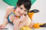 bikini boots cleavage girlz_high jacket striped swimsuit taneda_chieri rating:Safe score:0 user:nil!