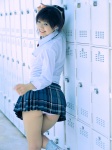 aizawa_hitomi ass bikini_bottom costume deep_impact miniskirt pleated_skirt school_uniform side_ponytail skirt swimsuit tie rating:Safe score:6 user:nil!