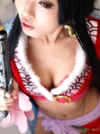 ahane_ahaneco boa_hancock cleavage cosplay croptop gun one_piece skirt rating:Safe score:2 user:nil!