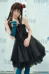 akiyama_mio cane cosplay dress k-on! one_elbow_glove pantyhose striped suzuya_rin top_hat rating:Safe score:0 user:nil!