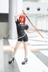 asuka blouse cosplay houseki_no_kuni jumper katana pantyhose red_hair sheer_legwear sword tagme_character tie rating:Safe score:2 user:nil!