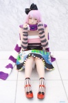 alice_(fairytale_requiem) arm_warmers cosplay dress fairytail_requiem hairbow kaieda_kae pantyhose pink_hair scarf sheer_legwear rating:Safe score:2 user:nil!