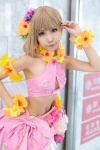 aiba_yumi blonde_hair cosplay croptop flowers hizuki_yuuki idolmaster miniskirt petticoat skirt rating:Safe score:0 user:pixymisa