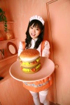 apron burger costume kyan_chiaki serving_tray thighhighs waitress rating:Safe score:0 user:nil!