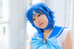 bishoujo_senshi_sailor_moon blue_hair bow choker cosplay mizuno_ami mizutama sailor_mercury sailor_uniform school_uniform rating:Safe score:0 user:pixymisa