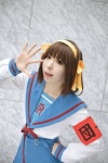 cosplay hairband hair_ribbons onagi_mayu pleated_skirt sailor_uniform school_uniform skirt suzumiya_haruhi suzumiya_haruhi_no_yuuutsu rating:Safe score:0 user:nil!