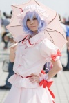 blue_hair bows cosplay dress hat koume remilia_scarlet touhou umbrella rating:Safe score:1 user:pixymisa