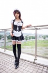 apron blouse bows corset cosplay hairband hair_clips katou_mari maid maid_uniform original skirt thighhighs zettai_ryouiki rating:Safe score:1 user:pixymisa