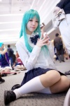 cosplay green_hair higurashi_no_naku_koro_ni kumo pantyhose skirt sonozaki_mion rating:Safe score:1 user:Log