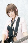 blouse bra cosplay guitar haru_(iii) headphones meiko miniskirt skirt tie vocaloid rating:Safe score:0 user:pixymisa