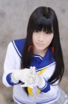cosplay gloves isokaze_(kantai_collection) kantai_collection pleated_skirt popuri sailor_uniform school_uniform skirt rating:Safe score:0 user:nil!