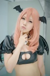 cleavage cosplay croptop hana_(ii) head_wings inu_boku_secret_service orange_hair roromiya_karuta wings rating:Safe score:2 user:nil!