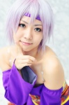 ayane ayane_(doa) cosplay dead_or_alive detached_sleeves dress headband pantyhose purple_hair rating:Safe score:0 user:nil!