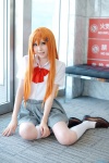 bleach blouse cosplay inoue_orihime kneesocks orange_hair pleated_skirt skirt soubi_zero rating:Safe score:1 user:nil!