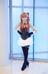 blue_legwear corset cosplay garters gloves hairbows kashinokiuro miniskirt neon_genesis_evangelion red_hair skirt soryu_asuka_langley thighhighs twintails zettai_ryouiki rating:Safe score:0 user:nil!