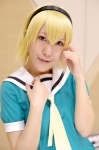 blonde_hair cosplay hairband higurashi_no_naku_koro_ni houjou_satoko sailor_uniform school_uniform uzuki rating:Safe score:0 user:nil!