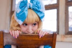 alice_liddell blonde_hair blue_eyes cosplay dress hairbow heart_no_kuni_no_alice kotobuki_miyako rating:Safe score:0 user:pixymisa