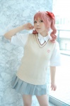 blouse cosplay hachimaru hair_ribbons pleated_skirt red_hair shirai_kuroko skirt sweater_vest to_aru_kagaku_no_railgun twintails rating:Safe score:1 user:nil!