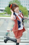 akb48 blouse boots cosplay hinomura_uta jacket kneesocks miniskirt shinoda_mariko_(cosplay) skirt top_hat vest rating:Safe score:0 user:nil!
