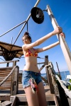 beach be_my_baby bikini denim dock ocean shorts swimsuit takahashi_yu rating:Safe score:1 user:nil!