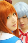 ayanami_rei blue_hair cosplay namada neon_genesis_evangelion orange_hair saya school_uniform soryu_asuka_langley twintails rating:Safe score:0 user:nil!