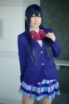 blazer blouse blue_hair cosplay love_live!_school_idol_project narihara_riku pleated_skirt school_uniform skirt sonoda_umi rating:Safe score:0 user:nil!