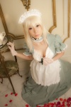 apron asai_mami blonde_hair choker cleavage cosplay dress gloves hairband maid maid_mix maid_uniform original rating:Safe score:0 user:nil!