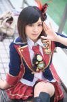 akb48 blouse boots cosplay endou_sora hairbow jacket kneehighs maeda_atsuko_(cosplay) pleated_skirt skirt vest rating:Safe score:0 user:nil!